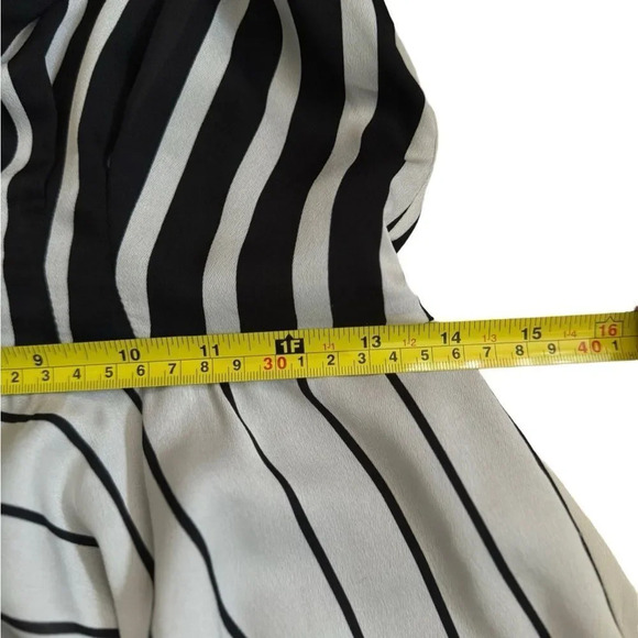 NWOT Eva Franco skater style dress silky stripes Sample Sz 0 - Picture 7 of 8